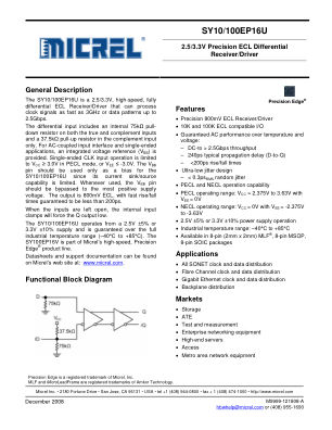 SY100EP16UMG-TR datasheet cover page