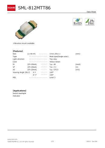 SML-812MT 数据手册首页