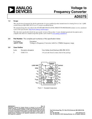 AD537S 数据手册首页