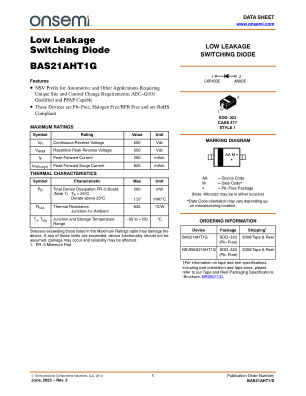 BAS21AHT1 数据手册首页