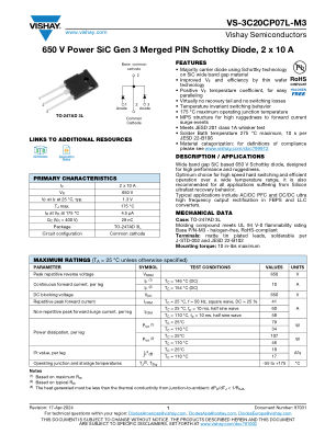 VS-3C20CP07L-M3 datasheet cover page