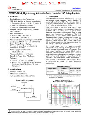 TPS7A53-Q1 datasheet cover page