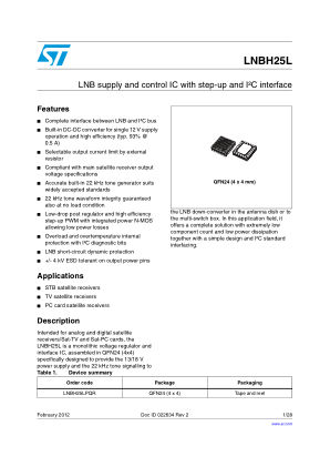 LNBH25L 数据手册首页