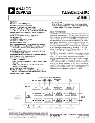 AD1959 datasheet cover page