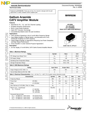 MHW9206 datasheet cover page