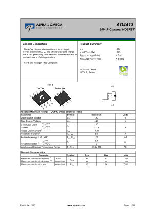 AO4413 datasheet cover page