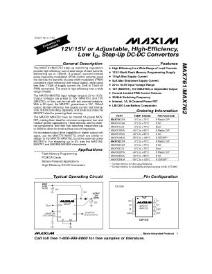 MAX761-MAX762 数据手册首页