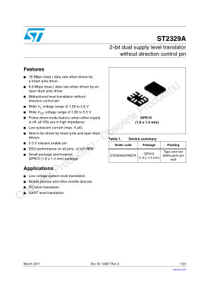 ST2329A datasheet cover page