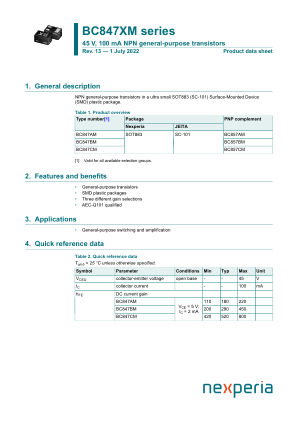 BC847BM datasheet cover page