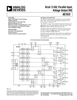 AD7839 数据手册首页