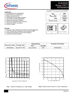 IRF40DM229 datasheet cover page