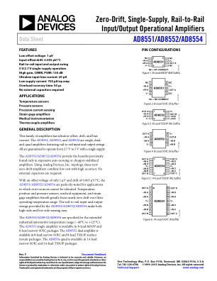 AD8551 datasheet cover page