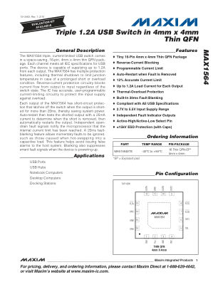 MAX1564 datasheet cover page