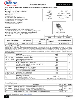 AUIRGPS4067D1 datasheet cover page