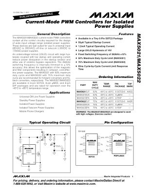 MAX5021-MAX5022 datasheet cover page