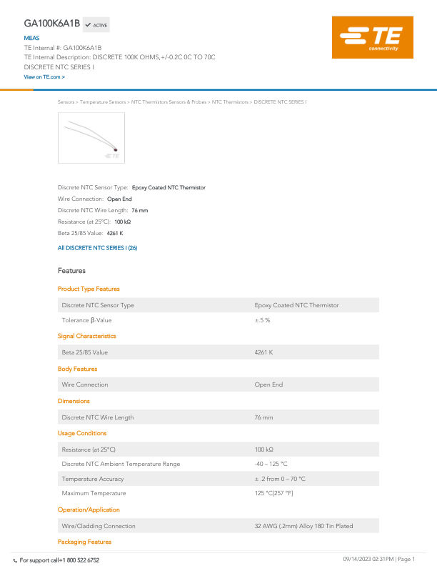 GA100K6A1B datasheet cover page