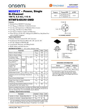 NTMFS4D2N10MD 数据手册首页