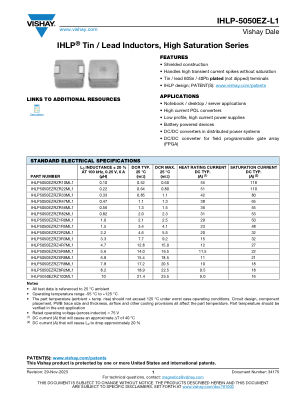 IHLP-5050EZ-L1 数据手册首页