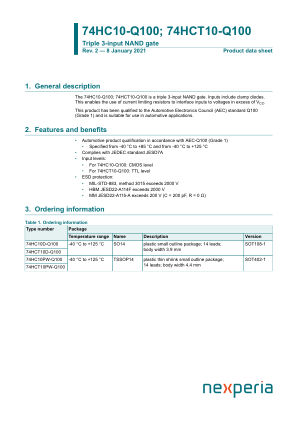 74HCT10PW-Q100118 datasheet cover page