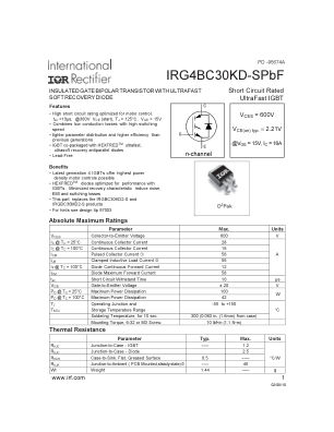 IRG4BC30KD-S 数据手册首页