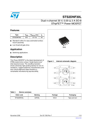 STS2DNF30L datasheet cover page