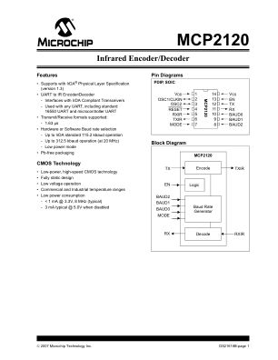 MCP2120-I 数据手册首页
