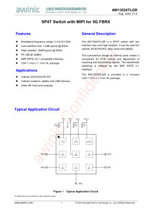 AW13524TLGR datasheet cover page