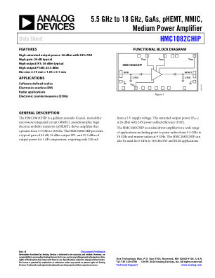 HMC1082CHIP 数据手册首页