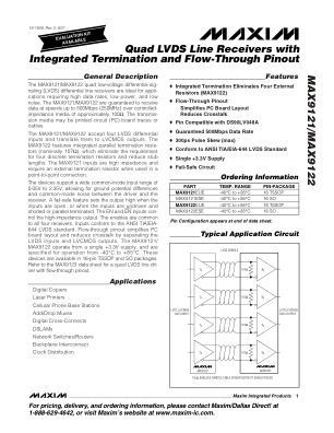 MAX9121 datasheet cover page