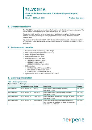 74LVC541ADB datasheet cover page