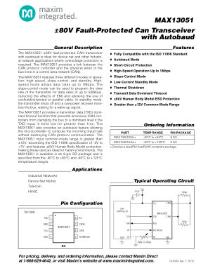 MAX13051 datasheet cover page