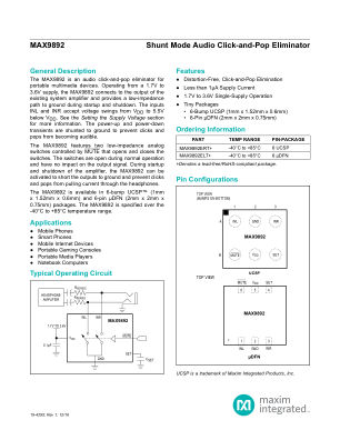MAX9892 datasheet cover page