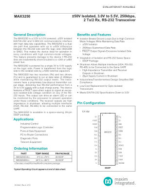 MAX3250 datasheet cover page