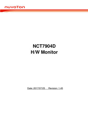NCT7904D datasheet cover page