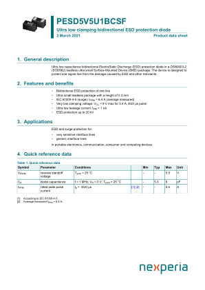PESD5V5U1BCSFYL datasheet cover page