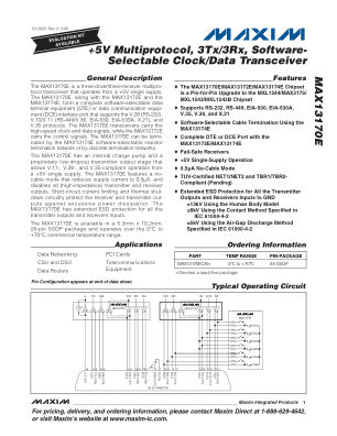 MAX13170E 数据手册首页
