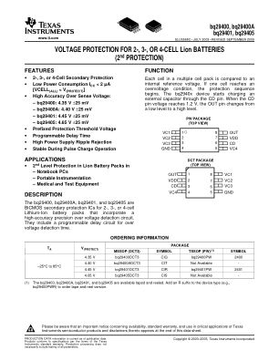 BQ29401 datasheet cover page