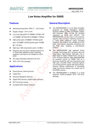 AW5005G datasheet cover page