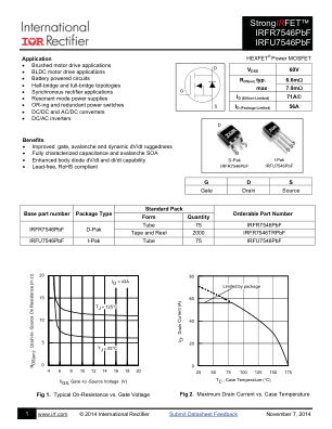IRFR7546 datasheet cover page