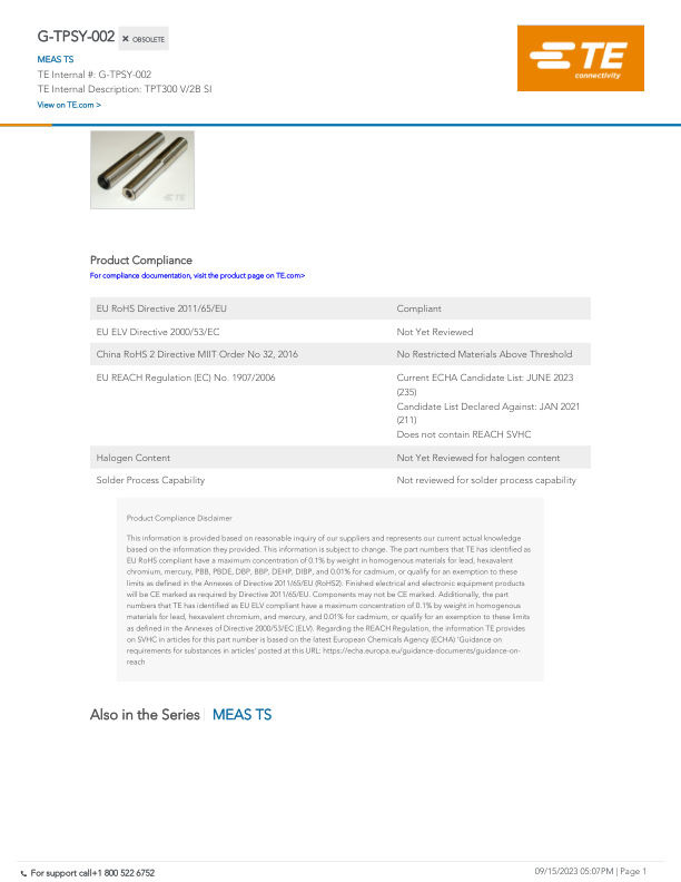 G-TPSY-002 datasheet cover page