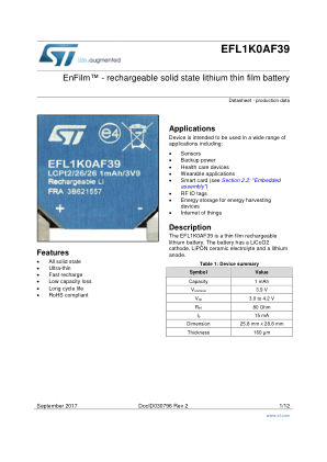 EFL1K0AF39 数据手册首页