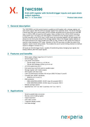 74HCS596PWJ datasheet cover page