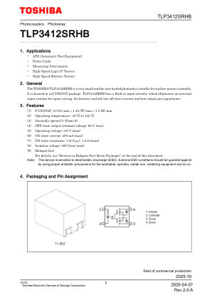 TLP3412SRHB datasheet cover page