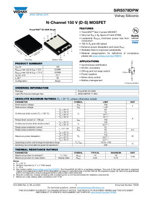 SIRS578DPW datasheet cover page