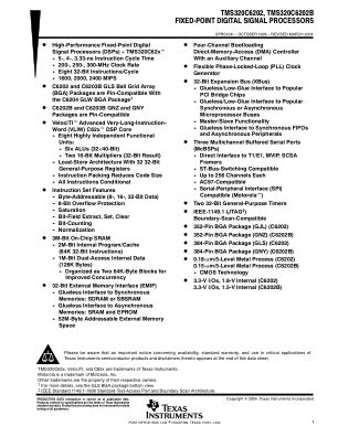 TMS320C6202B datasheet cover page