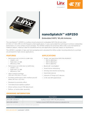 ANT-DB1-NSP250-T 数据手册首页