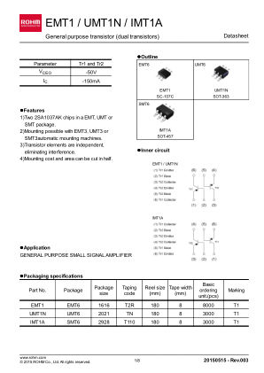 UMT1N 数据手册首页