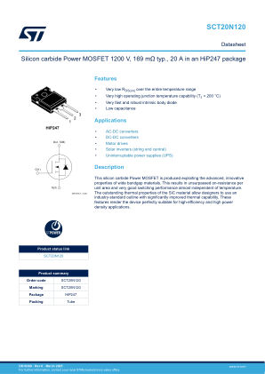 SCT20N120 datasheet cover page