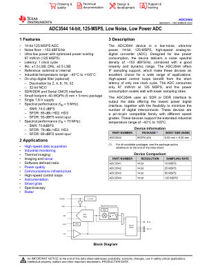 ADC3544 数据手册首页