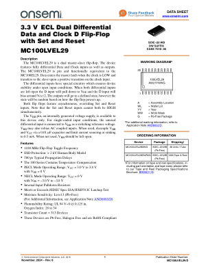 MC100LVEL29 datasheet cover page